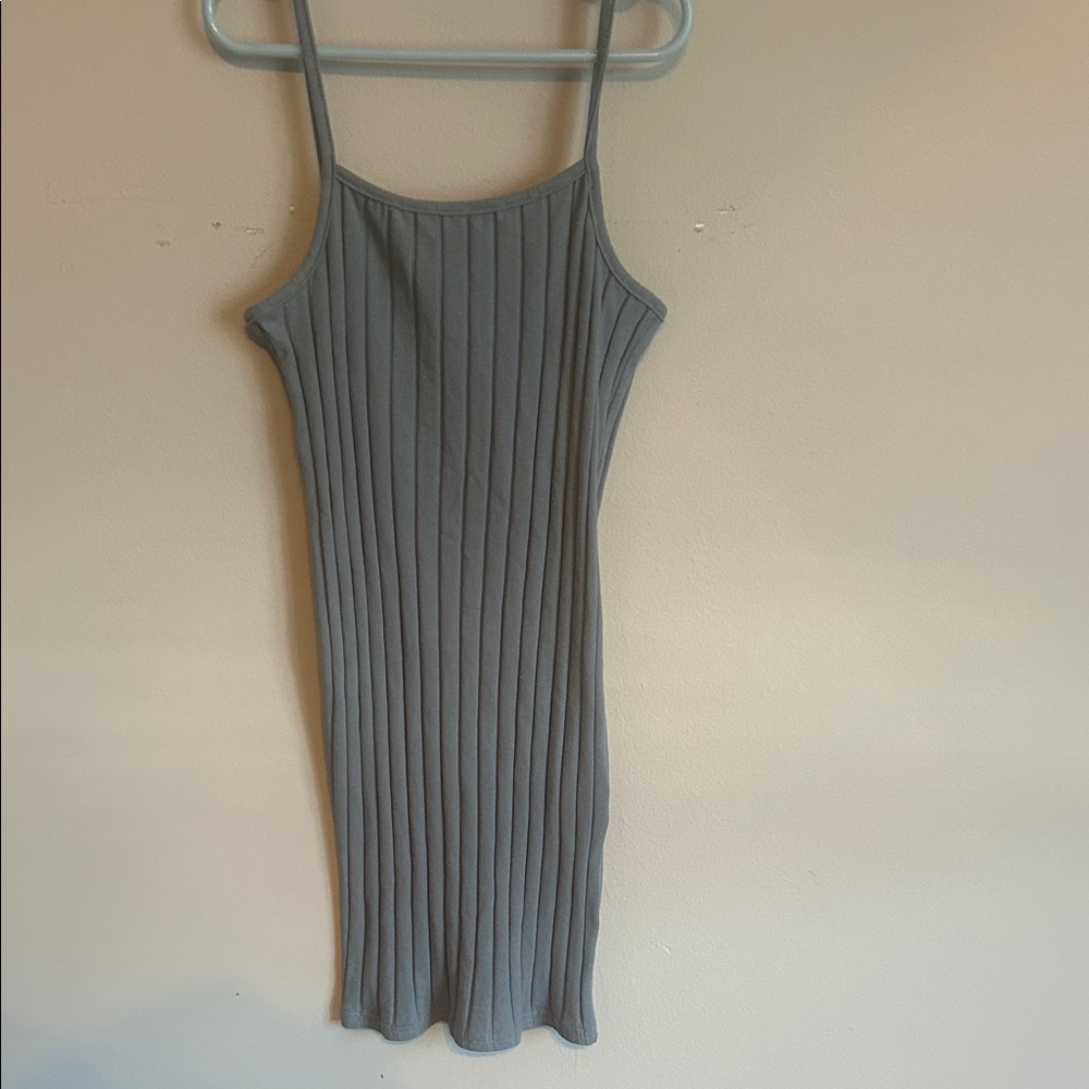 SHEIN Gray Ribbed Casual Dress